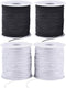 Stretchy String for Bracelets, 4 Rolls 1 mm Sturdy Elastic String Elastic Cord for Jewelry Making, Necklaces, Beading (2 Black+ 2 White)...