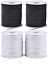 Stretchy String for Bracelets, 4 Rolls 1 mm Sturdy Elastic String Elastic Cord for Jewelry Making, Necklaces, Beading (2 Black+ 2 White)...