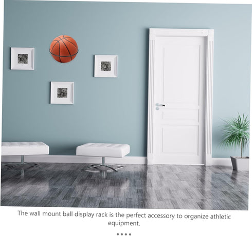 Kisangel 2 pcs Display Stand Soccer Storage Rack Basketball net Basketball Holder Rack Wall Basketball Hoop Black Shelf for Wall Exercise Ball Sta...