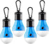 FLY2SKY Tent Lamp Portable LED Tent Lights Blue 4 Packs Hook Hurricane Emergency Lights LED Camping Lights Bulb Camping Tent Lanterns Camping Equi...
