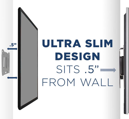 Mount-It! Low Profile Fixed TV Wall Mount for Small Televisions Computer Monitors, Fits 13" to 27", Quick Disconnect, 60 Lbs Capacity, VESA 75x75 ...