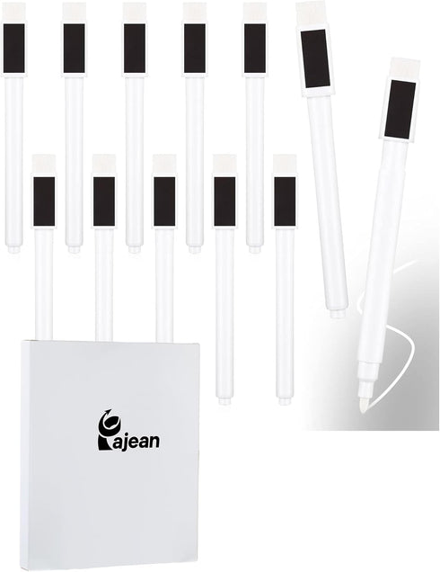 12 Pack Fine Tip Dry Erase Magnetic Markers with Eraser Cap, Magnetic Dry Erase Liquid Chalk Markers Pen Whiteboard Markers for School Office Home...