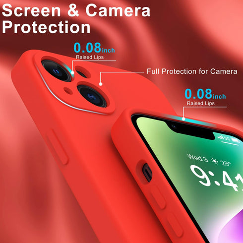 DEENAKIN Compatible with iPhone 14 Case - Enhanced Camera Protection and Screen Protector - Soft Liquid Silicone Cover - Slim Fit Protective Phone...