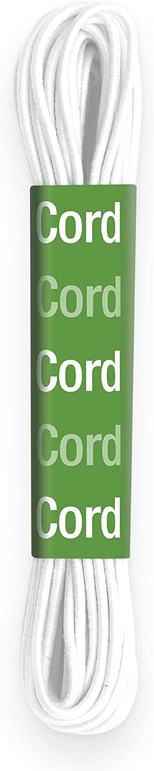 Dritz 9340W Beading Cord Elastic, White, 1/16-Inch by 5-Yard...