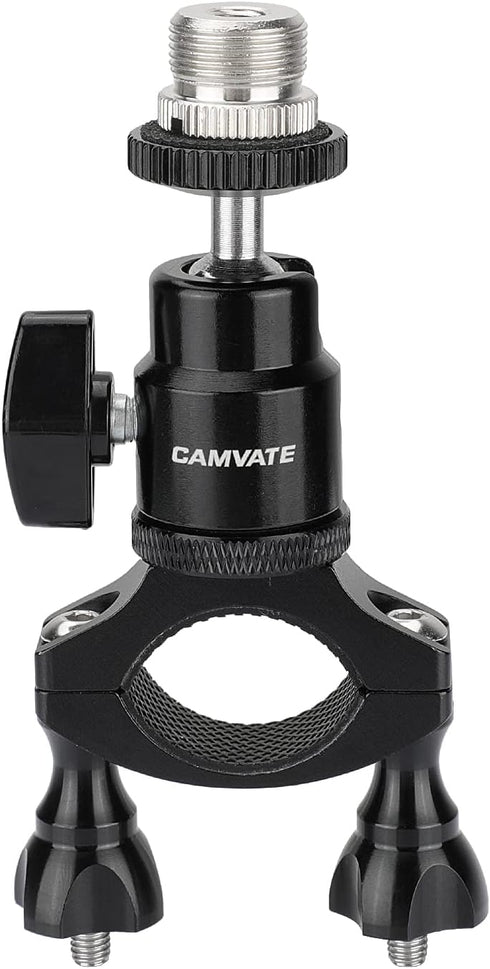 CAMVATE Rod Clamp Mount Holder (18mm -32mm) with Adjustable Ball Head & 5/8"-27 Male Thread Screw for Microphone Stand - 2856...