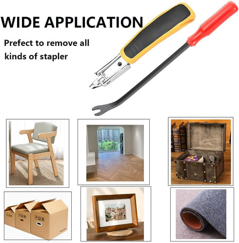 Upholstery and Construction Staple Remover Tools Set Including Cutting Plier, Tack Pullers, Carpet Remover for Removing Nail and Staple on Furnitu...