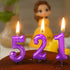 2nd Birthday Candle Two Years Purple Happy Birthday Number 2 Candles for Cake Topper Decoration for Party Kids Adults Numeral 20 23 12 26 29 21 27...