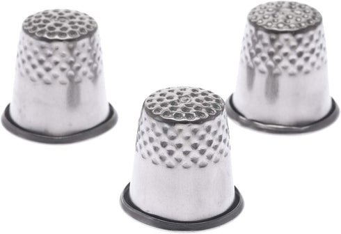 Dophee 3Pcs Silver Finger Thimble Tailor Sewing Pin Needle Grip Hands Shield Protector...