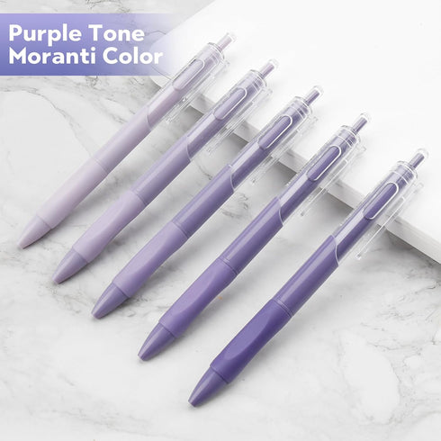 YISAN Retractable Gel Pens,0.5mm,Black Ink,Quick Dry,Fine Tip,Fine Point Aesthetic Pens for Note Taking,Journaling,Office,5 Pcs,Purple Tone,71006...