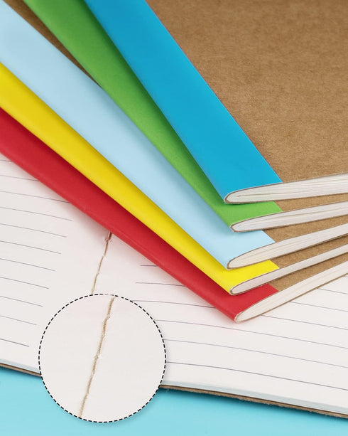 Gwybkq A5 Kraft Composition Notebooks College Ruled Bulk 8Pcs(5.5x8.3),Kraft Cover, Notebooks for High School, College, Office, Home, 60 Pages/30 ...