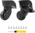 BQLZR Black Luggage Wheels Replacement Plastic Left & Right Swivel Luggage Suitcase Caster Wheels with 4 Holes,Hole Pitch (1.3"/1.54"/1.77"/1.18")...