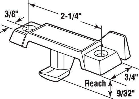 Prime-Line F 2756 Sash Lock, Deep Offset Latch, 9/32 In. Projection, Fits Single and Double Hung Metal Windows, Diecast, White-Painted, (Single Pa...