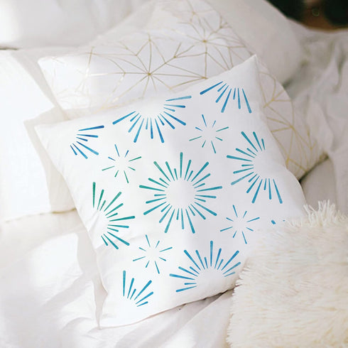 Starburst Stencil Star Stencil Template 11.8"×11.8" Square Reusable PET Hollow Out Starburst Wall Stencil for Floors/Walls/Furniture/Clothes/Bags ...