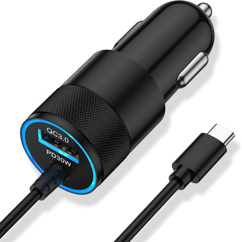 30W USB C Fast Car Charger for Samsung Galaxy Z Fold 6 Flip 6 S24 S23 S22 S21 S20+ S10e Ultra FE Plus 5G, Note 20 10, A55 A35 A25 A15 A14 A30 A05s...