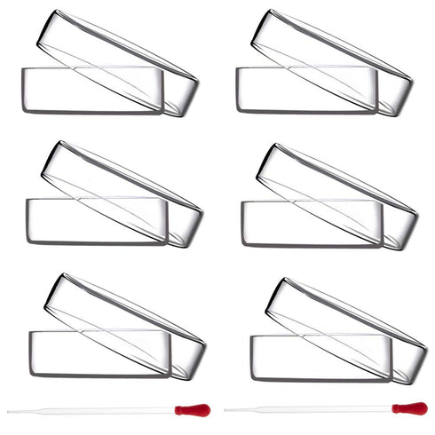 OLYCRAFT 6PCS Glass Petri Dishes High Borosilicate Glass Bacterial Culture Dishes with Lid 60mm Dia x 18mm Deep with 2pcs Glass Culture Plate for ...