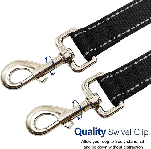 6Foot Tie Out Nylon Dog Leash, Heavy Duty 1" Wide Reflective Thick Lead for Medium Large Dogs Indoor Outdoor Front Yard Camping Black...