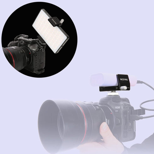 NICEYRIG Aluminum Power Bank Clamp for DJI RS 2 / RS 3 / RS 3 Pro, 50mm - 88mm Wide Range Universal Portable Charger Holder with Detachable Cold S...