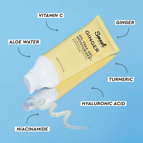 Sweet Chef Ginger + Vitamin C Oil-Free Gel Moisturizer - Antioxidant-Rich Soothing Daily Moisturizer with Hyaluronic Acid, Turmeric + Niacinamide ...