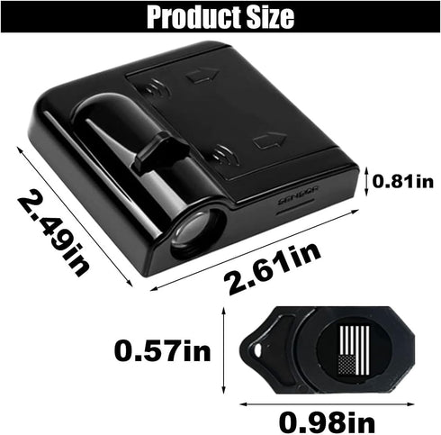 2PCS Car Door Lights Logo Projector, Wireless Car Door Logo Light, LED Welcome Courtesy Light Ghost Shadow Projector Lamp, Holeless Magnet Sensor ...