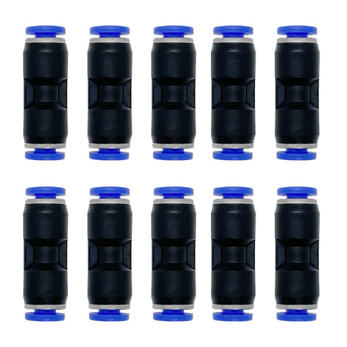 zjxed 1/8" OD x 1/8" OD Pneumatic quick Connector Push to Connect fittings Straight Union/Coupler (Pack of 10)...