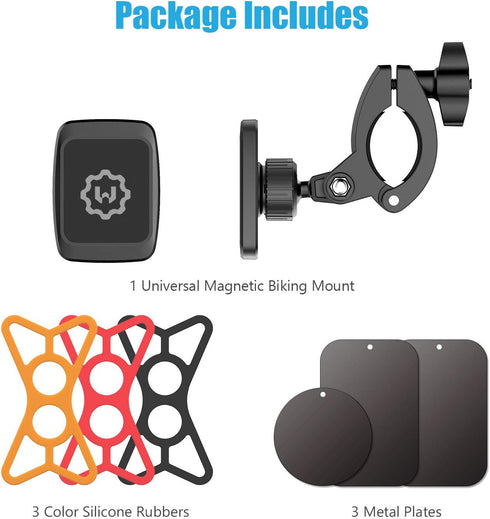 WixGear Universal Magnetic Bicycle & Motorcycle Handlebar Phone Holder for Cell Phones and GPS with Fast Swift-Snap Technology,...