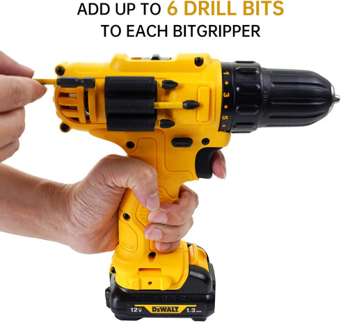 Drill Bit Holder Tool Holster for DEWALT Milwaukee - Pack of 4 - Carry up to 6 Driver Bits on The Side of Your Power Drill or Driver...