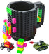 Build-on Brick Mug,Funny Novelty Coffee Mug,Creative DIY Building Blocks Cup,Birthday Party Cups for Kids,Unique Gifts for Christmas,Black...