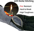 14 Inches,932?,Leather Forge Welding Gloves small, Heat/Fire Resistant,Mitts for BBQ,Oven,Grill,Fireplace,Tig,Mig,Baking,Furnace,Stove,Pot Holder,...