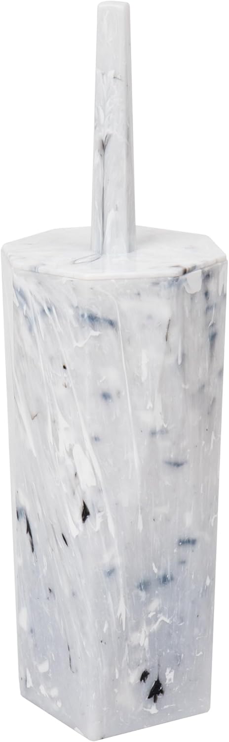 Toothbrush Holder for Bathroom, Countertop, Bathroom Accessory, Marble Design, Plastic, White...