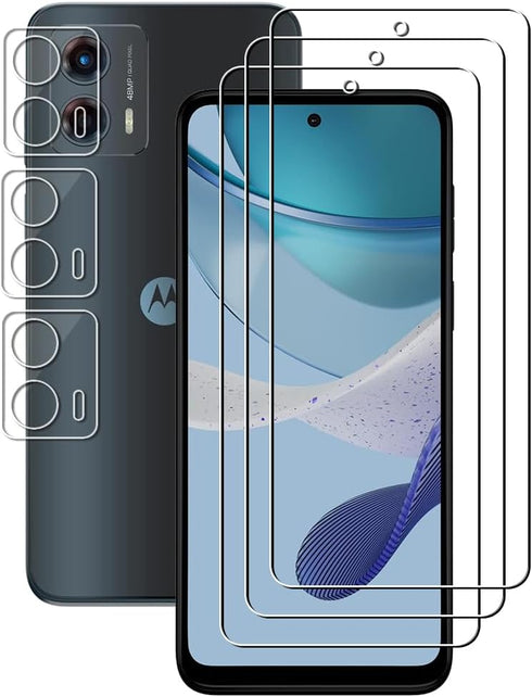 (3+3 For Motorola Moto G 5G 2023 (3 Pack) Tempered Glass Screen Protector and (3 Pack) Camera Lens Protector, 9H Hardness, 2.5D, Anti Scratch, HD ...