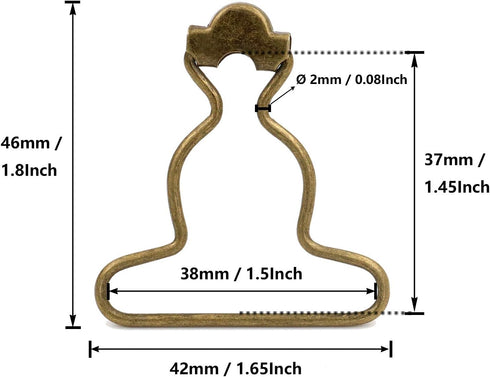 BIKICOCO Overall Suspender Dungaree Buckles, 1-1/2'' Wide Bottom, for Rompers Sewing DIY, Bronze - Pack of 20...