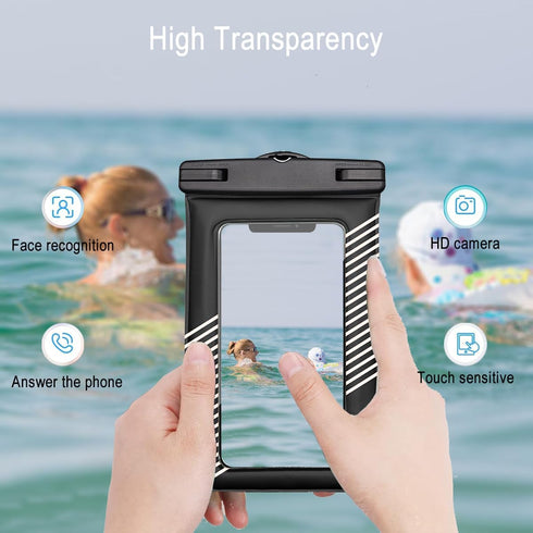 Waterproof Phone Pouch 2pcs(S+L),Waterproof Phone Lanyard Case, IPX8 Floating Waterproof Phone Case Dry Bag for iPhone 15 14 Pro 13 13 Pro Max 12 ...