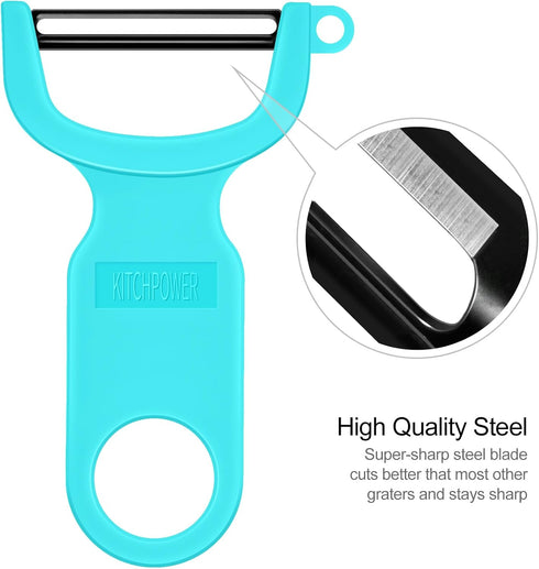Original Vegetable Peeler, Potato Peelers for kitchen Carbon Steel Blade 3-Pack Orange/Blue/Yellow...