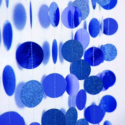 Cheerland Royal Blue Circle Garland Glitter Hanging Polka Dots Streamer Banner Backdrop Kids Birthday Party Decoration Wedding Graduation Ramadan ...