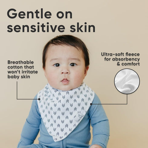 Copper Pearl 4 Pack Soft Cotton Baby Bibs for Drooling and Teething, Absorbent Drool Bibs for Baby Girl and Boy, Adjustable to Fit Newborns to Tod...