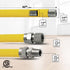 Gas Connector Kit 60 inch Yellow Coated Stainless Steel, 3/8” OD Flexible Gas Hose Connector for Gas Log and Space Heater, 1/2" FIP x 1/2" MIP Sta...