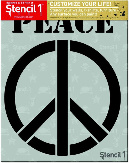 Stencil1 Peace Sign Stencil Durable Quality Reusable Stencils for Painting - Create Stencil Crafts and Decor - Decor on Walls Fabric & Furniture R...
