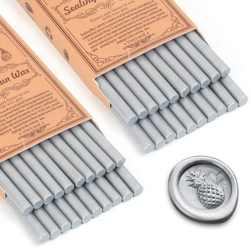 Wax Seal Sticks, Wasole 40pcs Silver Glue Gun Wax Sealing Sticks Beads Great for Wax Sealing Stamp, Wedding Invitations, Letter Envelopes (Silver)...