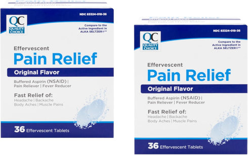 Quality Choice Effervescent Pain Relief Original Flavor, 36 Tablets (Pack of 2)...