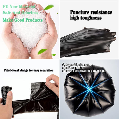 Small Black Trash Bags,100 Counts Thicken Value 4 Gallon Trash Bag,Small Garbage Bags with Handle for Home Office Kitchen Bathroom Trash Can...