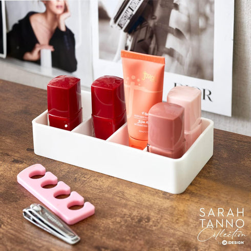 iDesign The Sarah Tanno Collection 4 Slot Silicone Cosmetic Drawer Organizer, White...