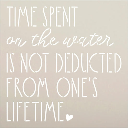 Time Spent on The Water Stencil by StudioR12 | Craft DIY Summer Home Decor | Paint Wood Sign | Reusable Mylar Template | Select Size (12 inches x ...