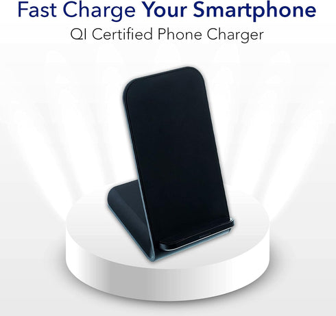 10W Dual Coil Qi Wireless Charger Stand - Fast Wireless Phone Charging Stand for iPhone and Samsung Galaxy Phones - USB C Cable, Over-Heat Protect...