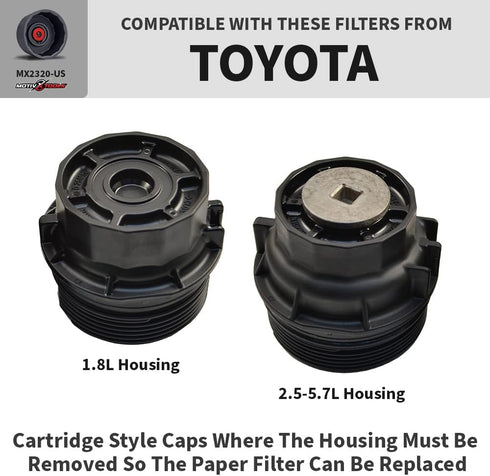 Oil Filter Wrench for Toyota Camry, Tundra, Tacoma, 4Runner, RAV4 and More - 64mm 14 Flute Precision CNC Machined Aluminum Oil Filter Removal Tool...