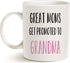 Mothers Day Funny Grandma Coffee Mug, Great Moms Get Promoted to Grandma Best Birthday Gifts for Grandmother Cup White, 11 Oz...