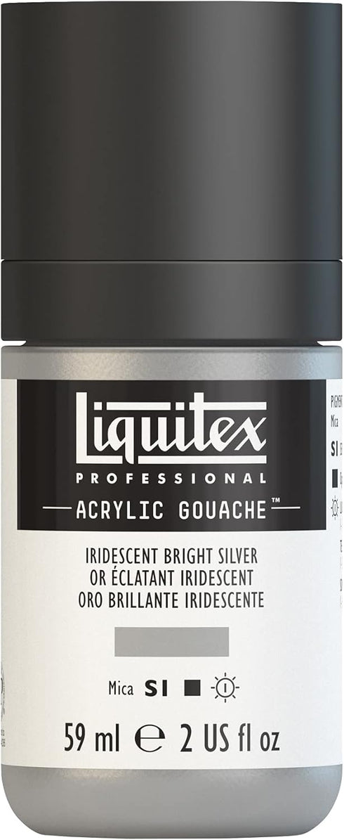 Liquitex Professional Acrylic Gouache, 2-oz (59ml) Bottle, Iridescent Bright Silver...
