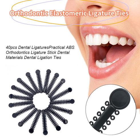 1040 Pcs Black Braces Rubber Bands Orthodontic Ligature Ties O-Rings Elastic Bands for Braces (Black)...