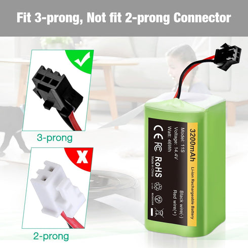 FirstPower 3200mAh Compatible with Eufy Battery Replacement - Eufy 11s Battery, 30, 30C, 15C, 15T, 12, 35C, 15C MAX - Ecovacs Deebot N79S, 500, N7...