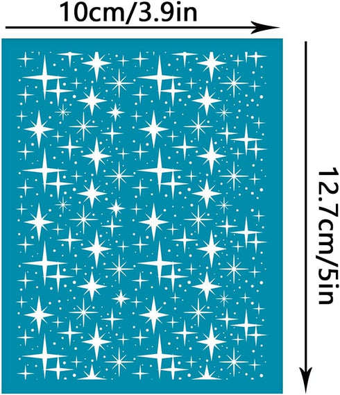 OLYCRAFT 4x5 Inch Clay Stencils Star Pattern Silk Screen for Polymer Clay Small Star Silk Screen Stencils Mesh Transfer Stencils Star Theme Mesh S...