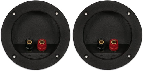 Goldwood Sound Speaker Box Terminal Cups 2 Round Power Speaker Terminal Plates Black (RGT-4025-2)...